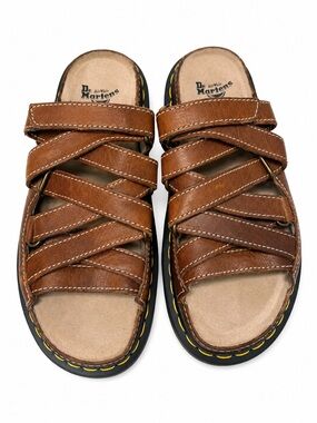 Dr. Martens Fisherman Sandals Brown Leather Platform Slides Adjustable Women’s
